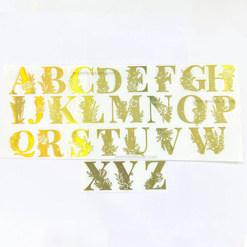 Custom Floral Alphabet Metal Sticker - 1 Inch